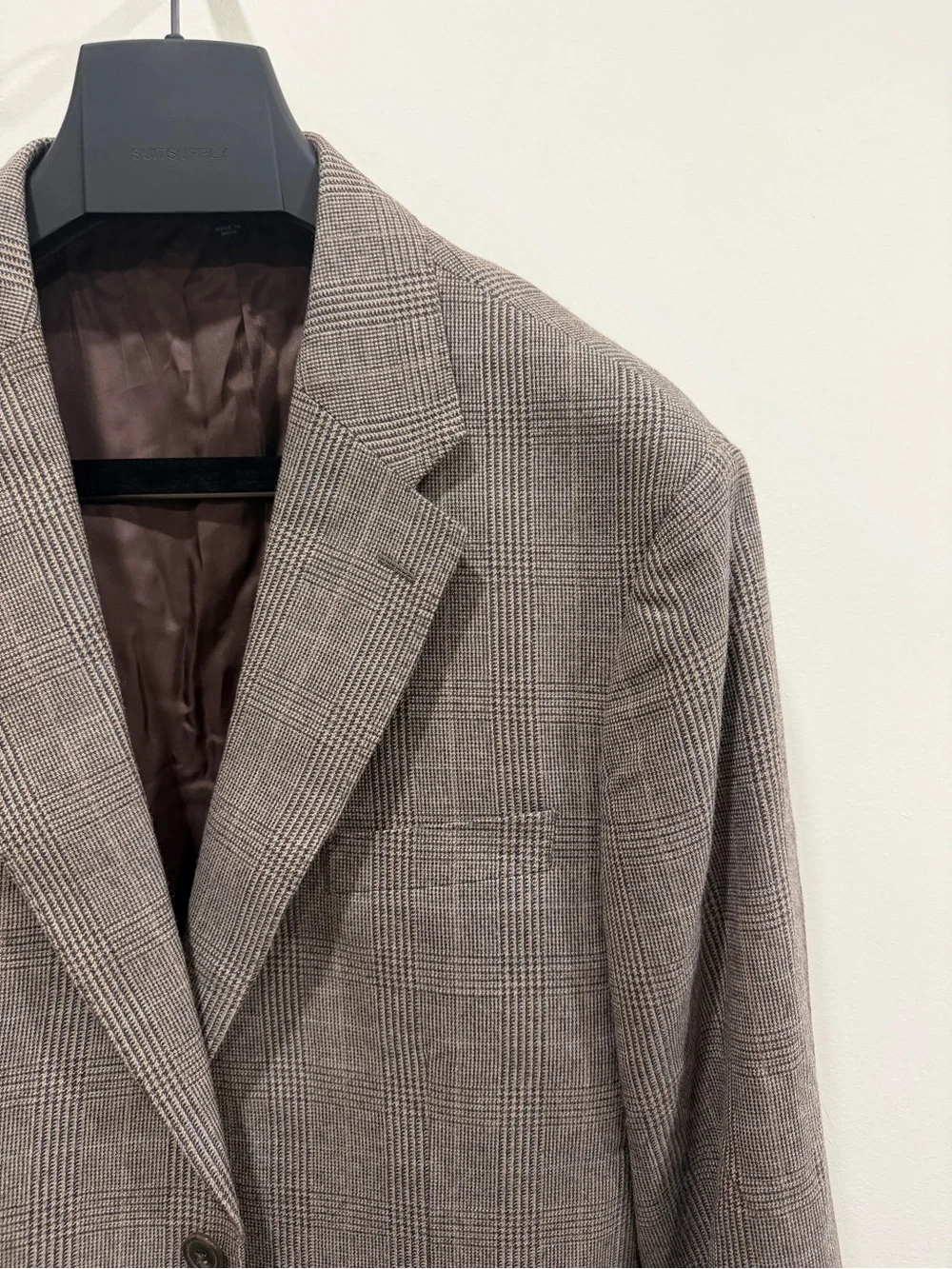 J. Crew Brown Plaid Sport Coat Fabric by Abraham Moon size 44R new with tags
